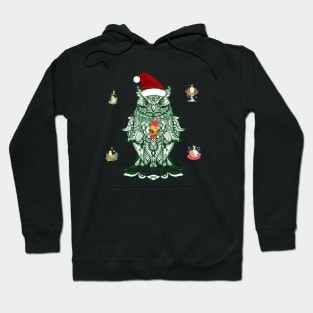 Owl Santa Mandala Hoodie